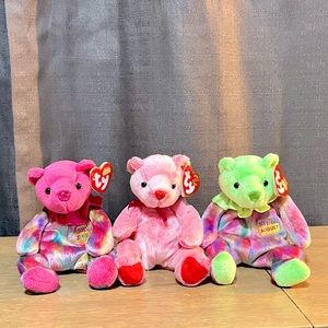 Ty Beanie Babies January, Romance, and August.